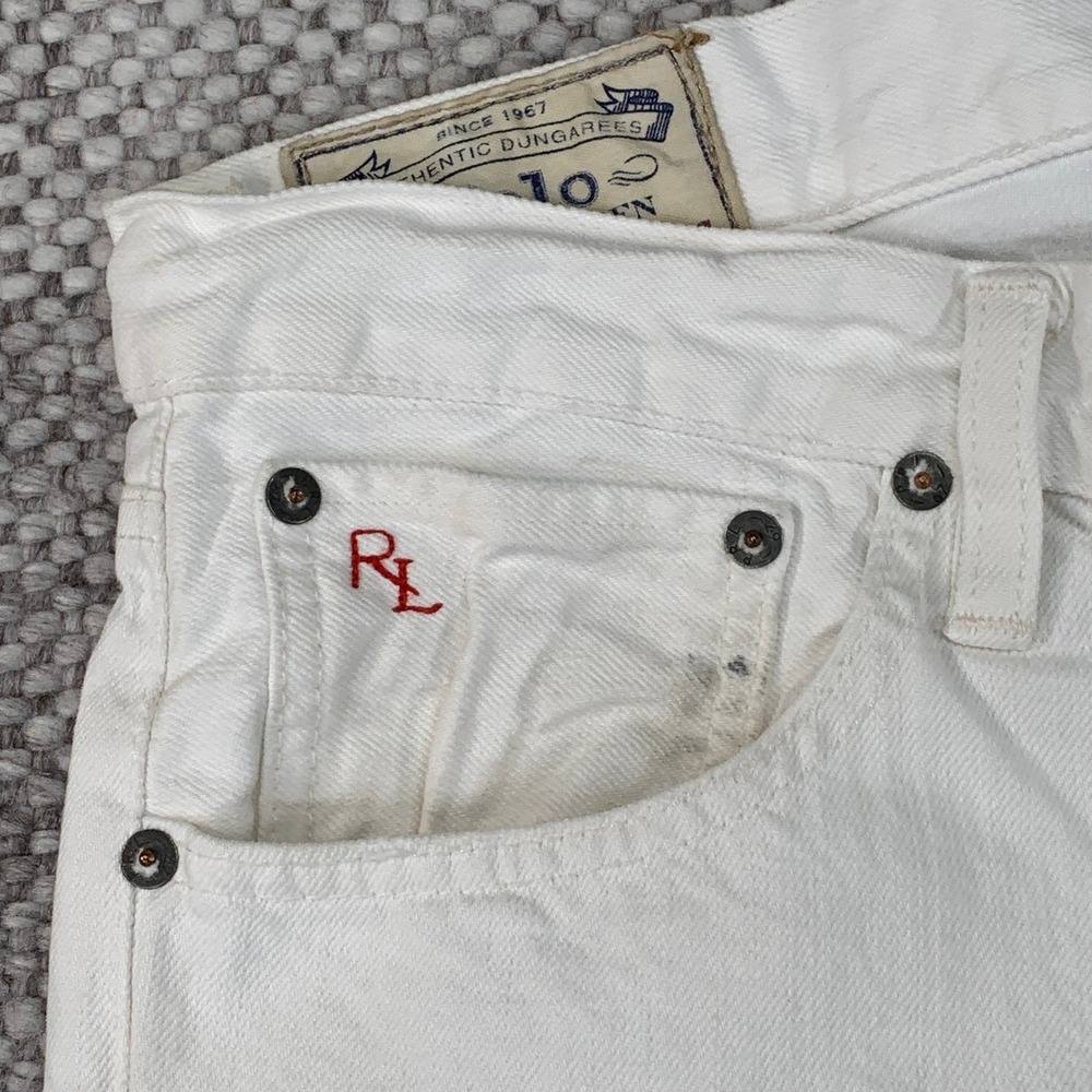 Polo Ralph Lauren Jeans Mens 34x34 White Varick Slim Straight Hudson Cotton - Picture 8 of 15